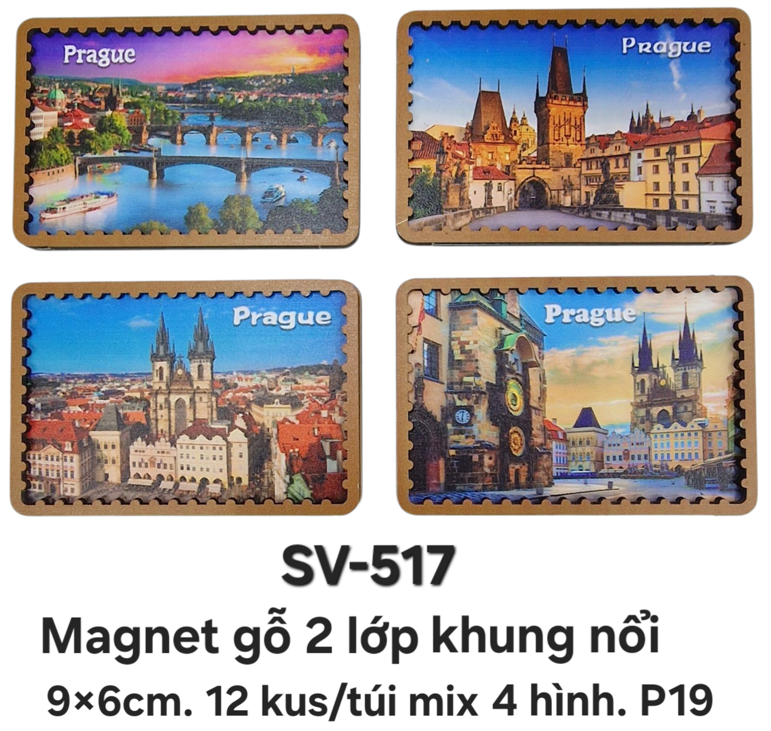 SV-517. Magnet gỗ 2 lớp khung nổi cỡ lớn
