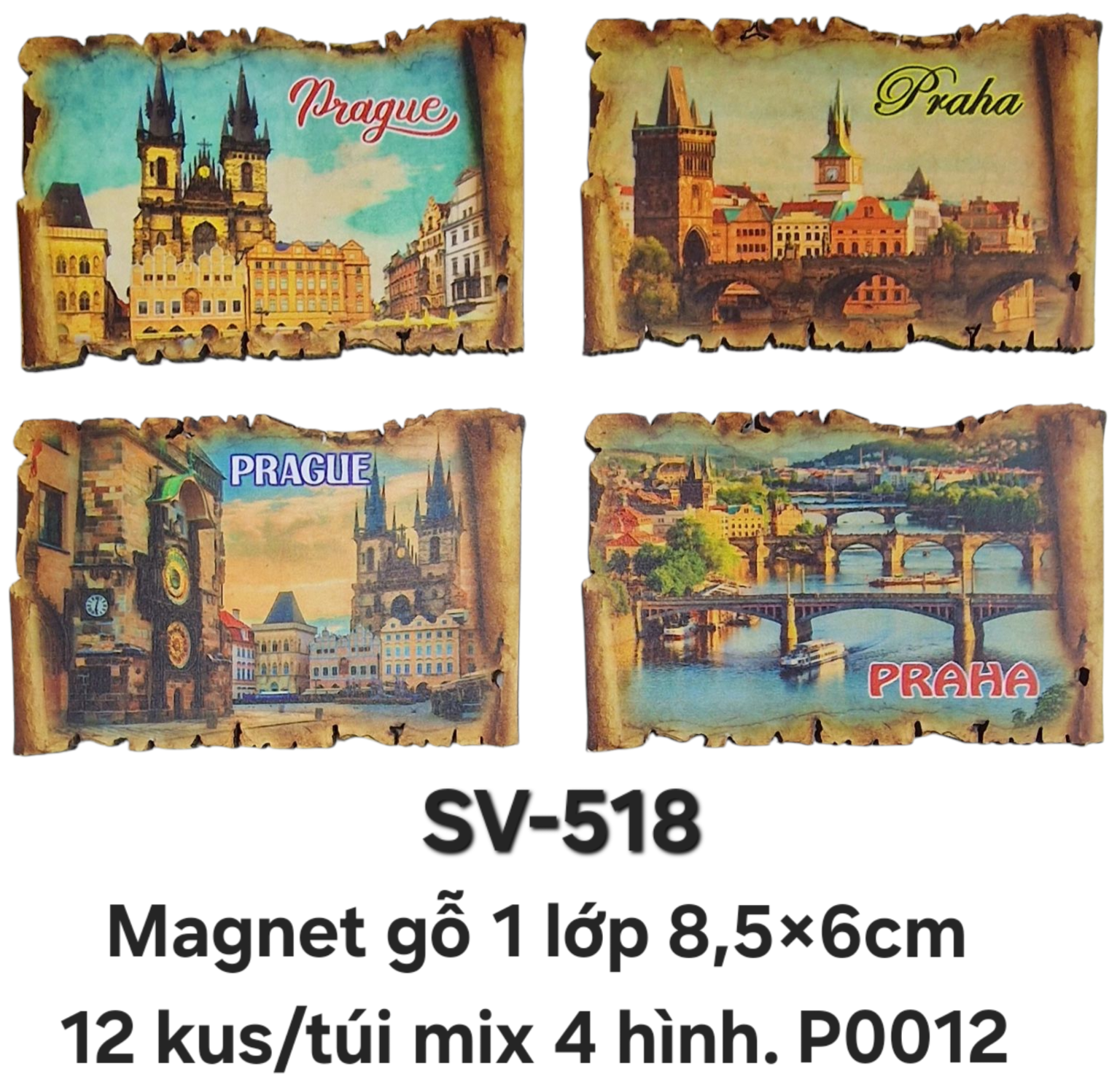 SV-518. Magnet gỗ 1 lớp tạo hình sóng cỡ trung 