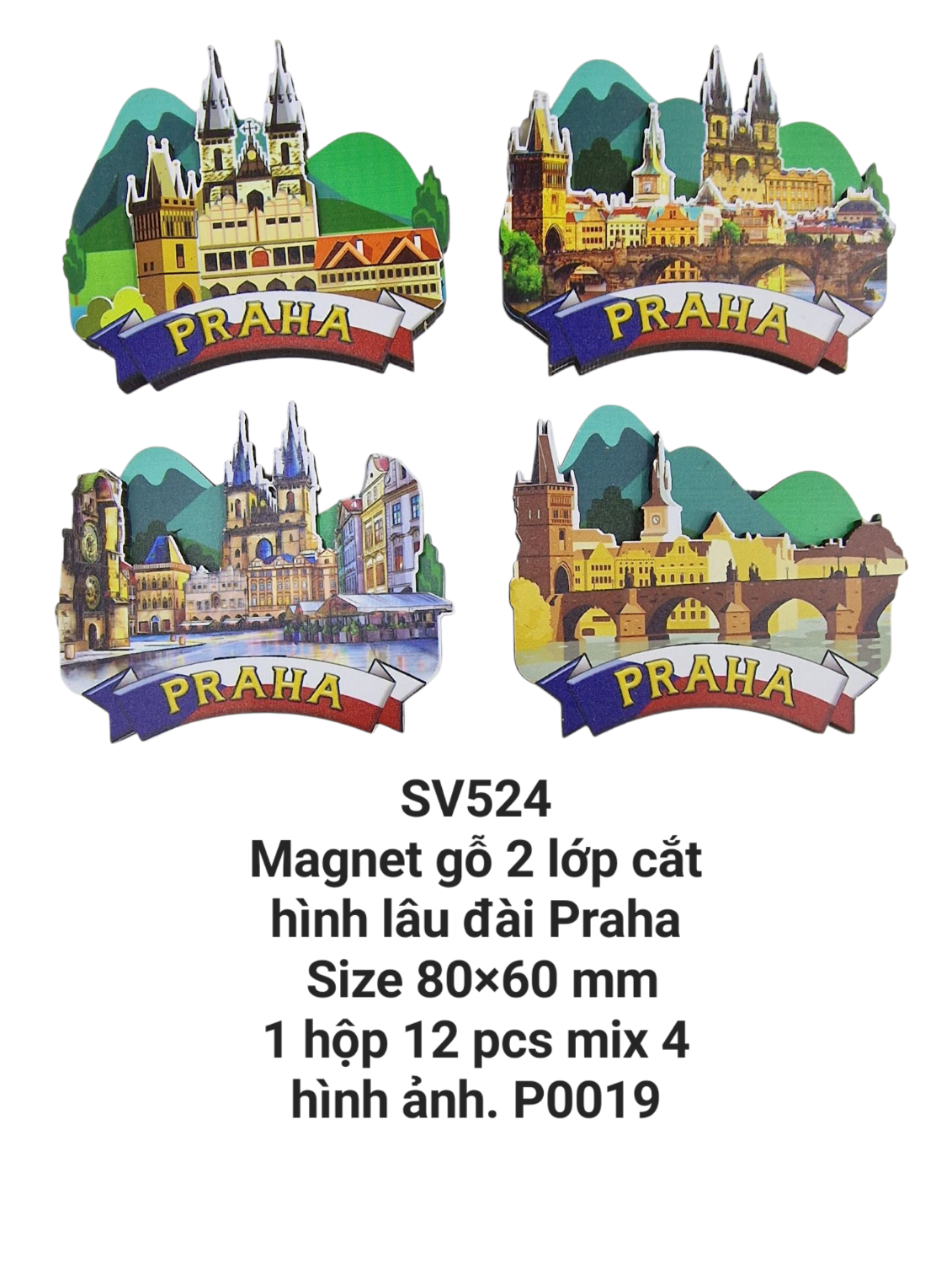 Magnet gỗ 2 lớp lâu đài nổi. SV524