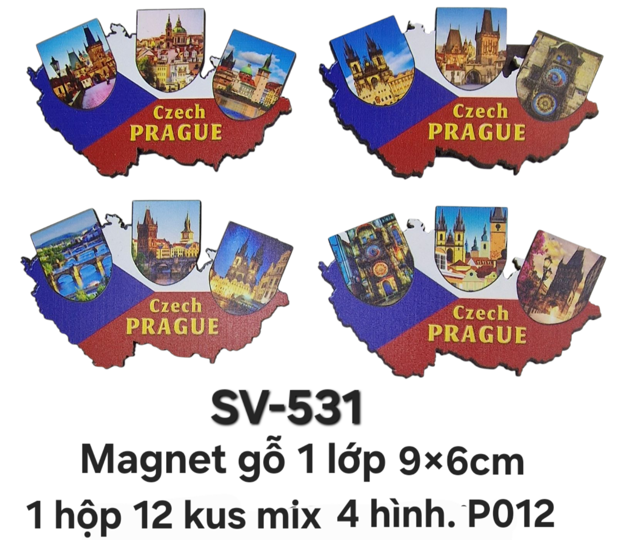 SV-531. Magnet gỗ 1 lớp hình bản đồ. 