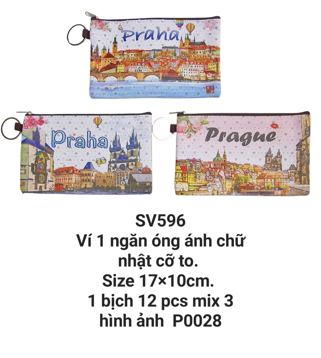 Ví Praha 1 ngăn cỡ to óng ánh. SV596