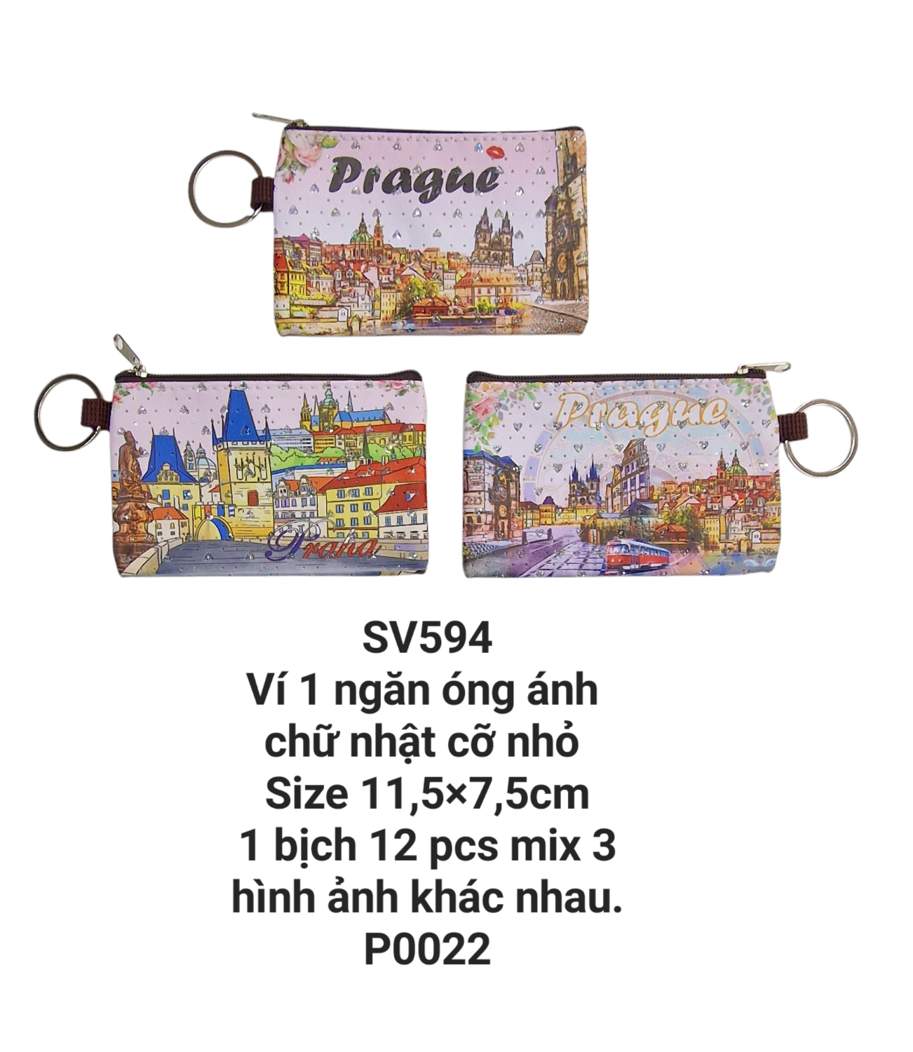 Ví Praha 1 ngăn cỡ nhỏ óng ánh. SV594