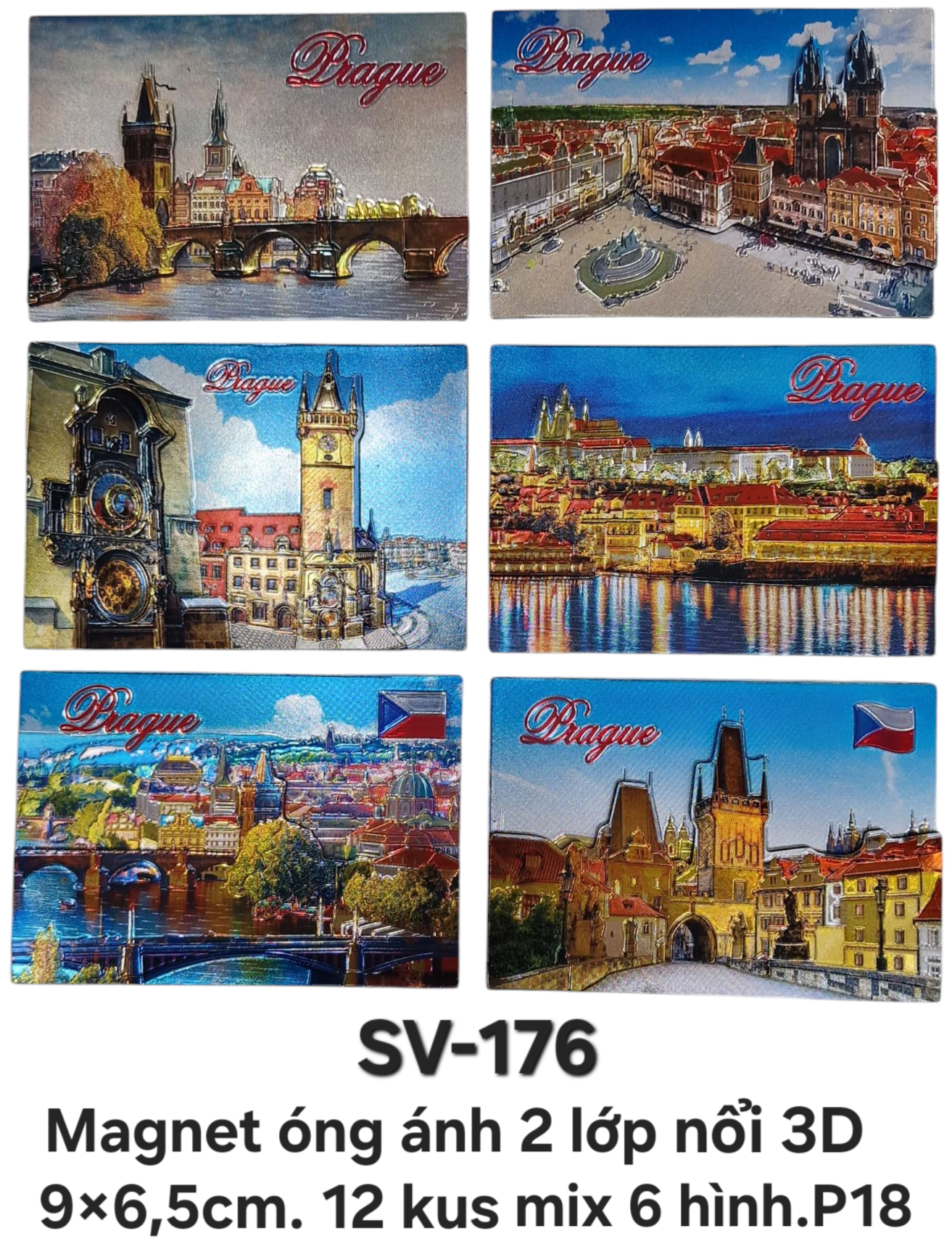 Magnet óng ánh 2 lớp nổi 3D. Ảnh in trên giấy kim loại. SV176