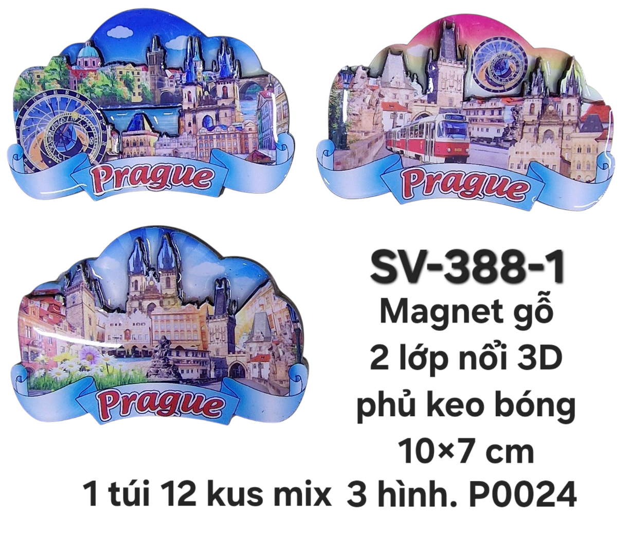 SV-388-1. Magnet gỗ 2 lớp chạm khắc nổi 3D.