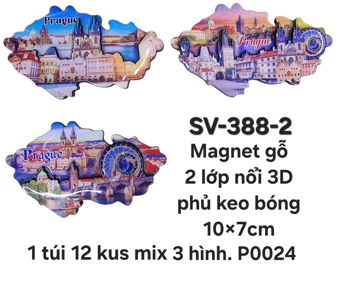 SV-388-2. Magnet gỗ 2 lớp chạm nổi 3D hình bản đồ CZ