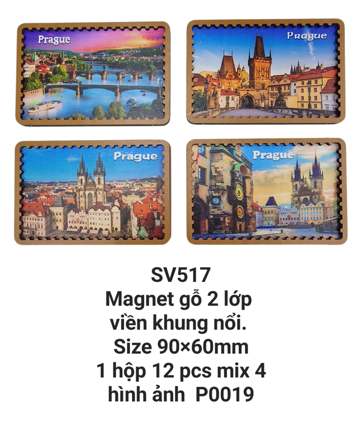 Magnet gỗ 2 lớp viền khung nổi. SV517