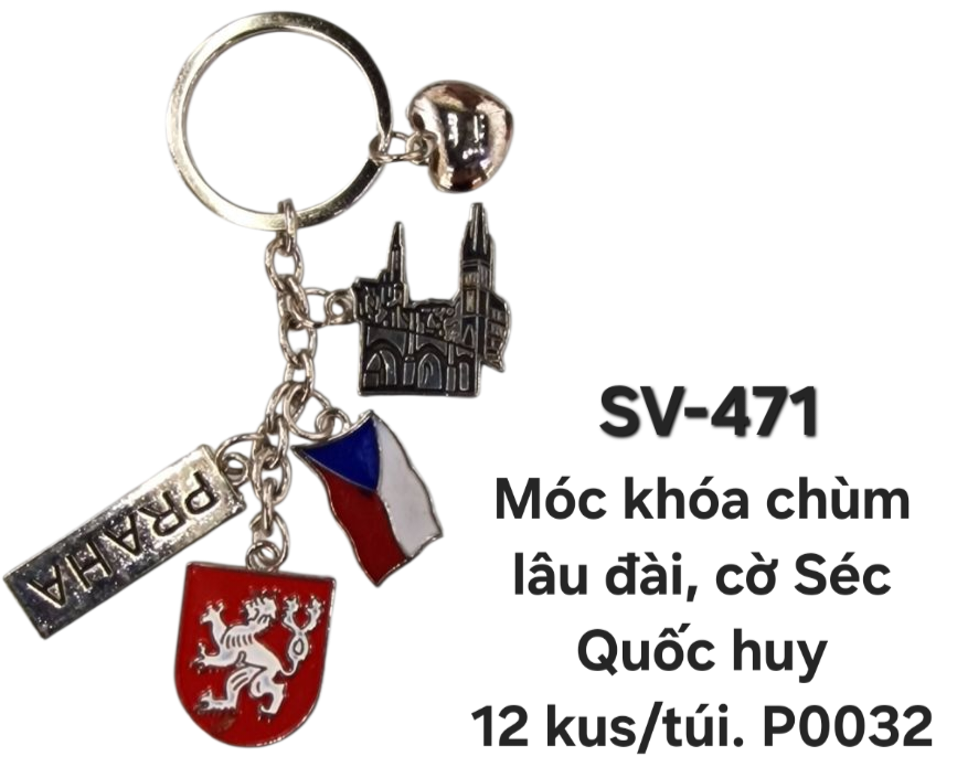 SV-471. Móc đeo khóa chùm lâu đài, trái tim, quốc huy.SV471