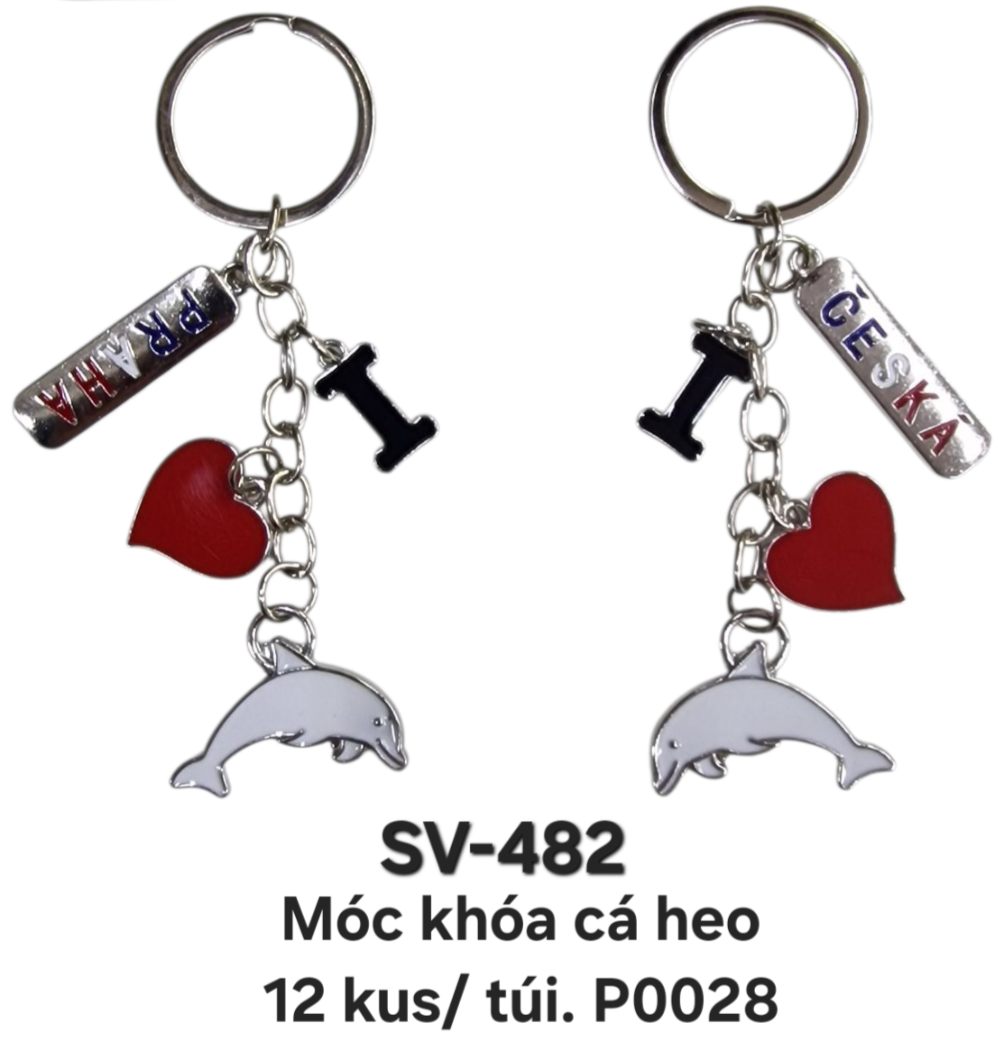 SV-482. Móc khóa chùm cá heo. 