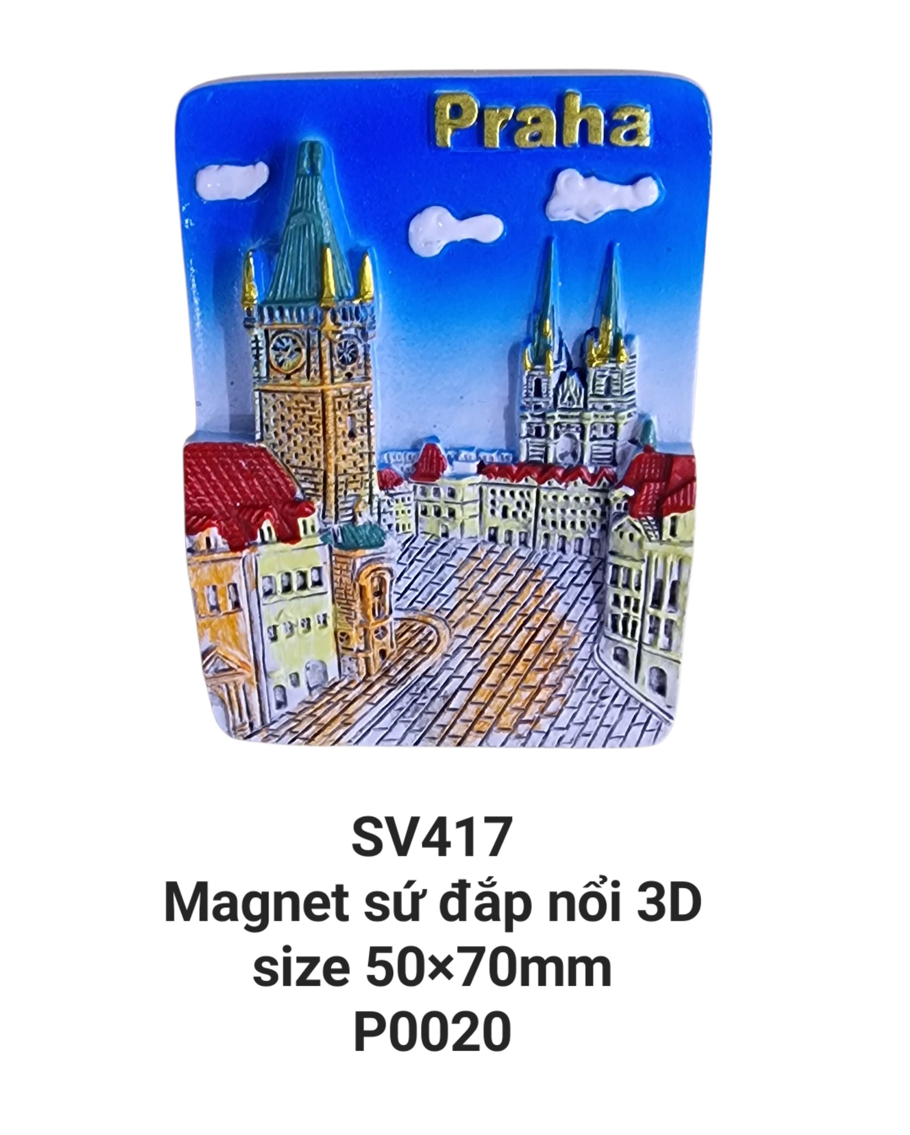 Magnet sứ chữ nhật nổi 3D