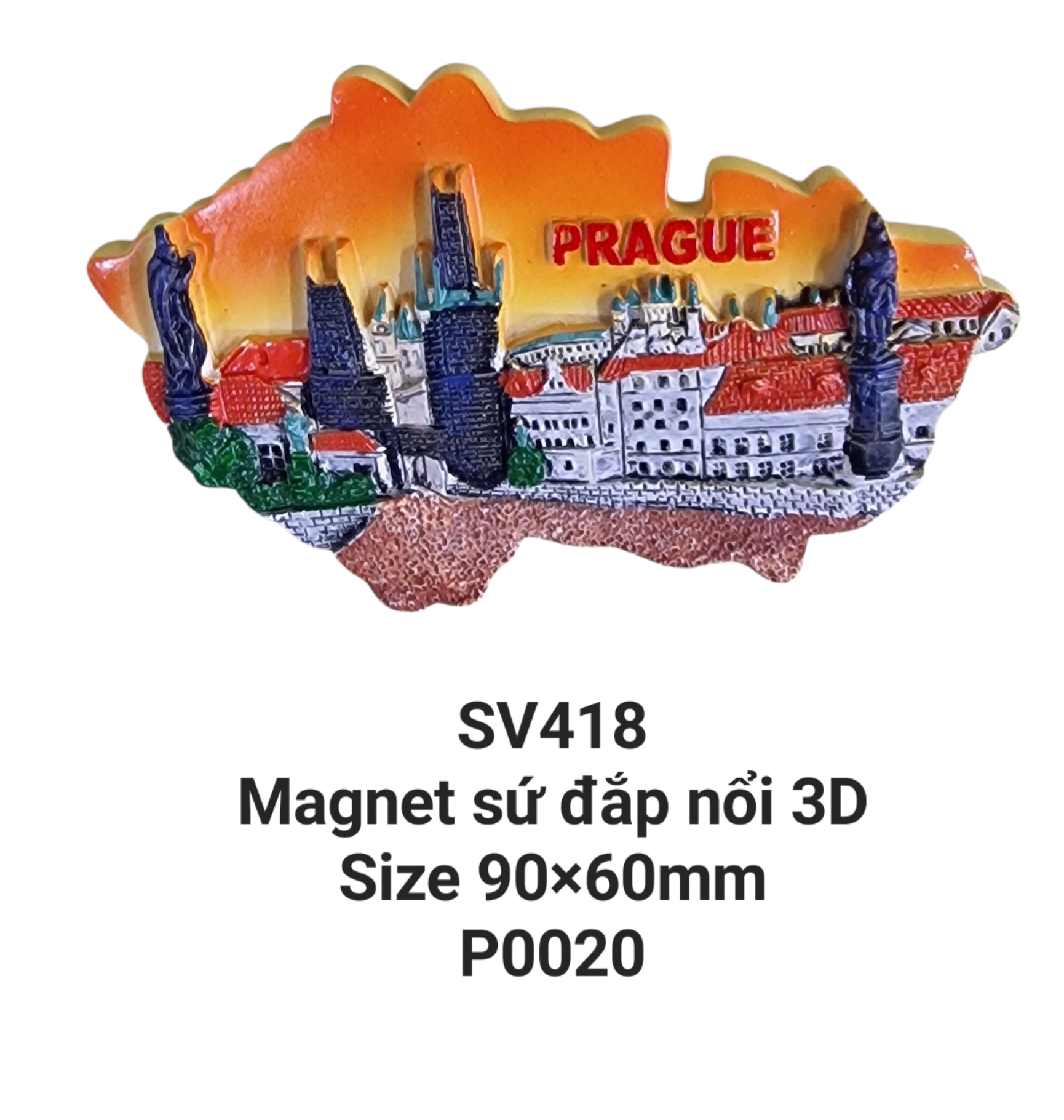 Magnet sứ nổi 3D hình bản đồ