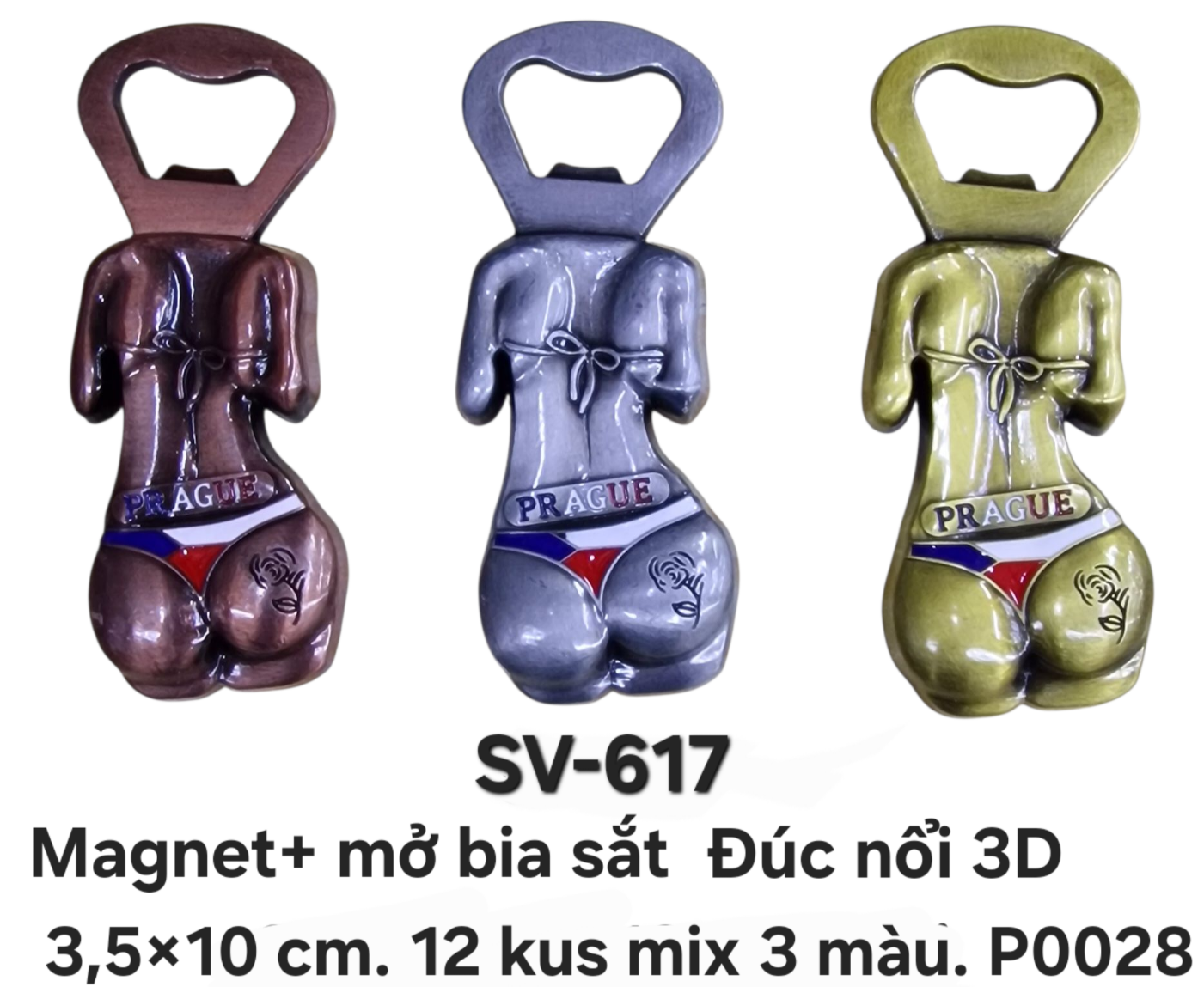 SV-617. Magnet sắt đúc nổi 3D hình lưng cô gái 