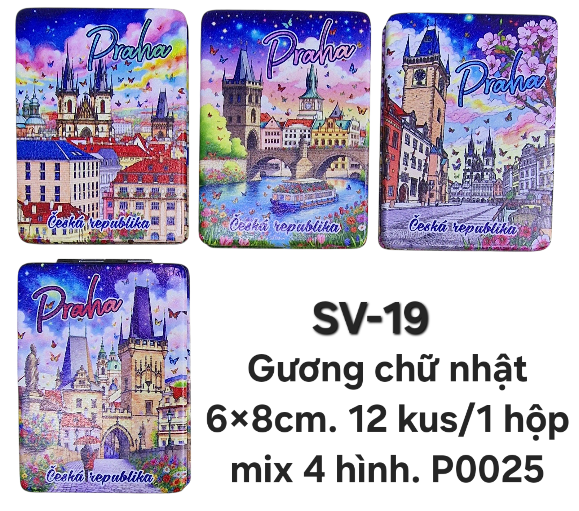 SV-19-New. Gương chữ nhật bọc da mịn