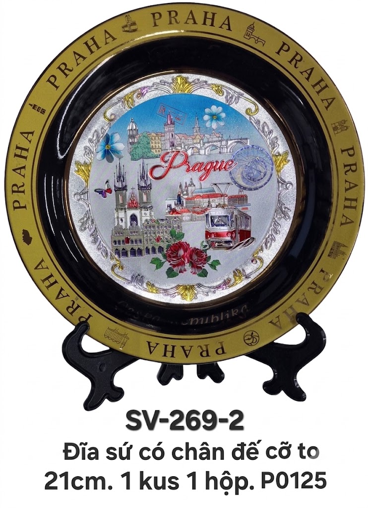 SV-269-2. Đĩa sứ to có chân đế 21cm. 