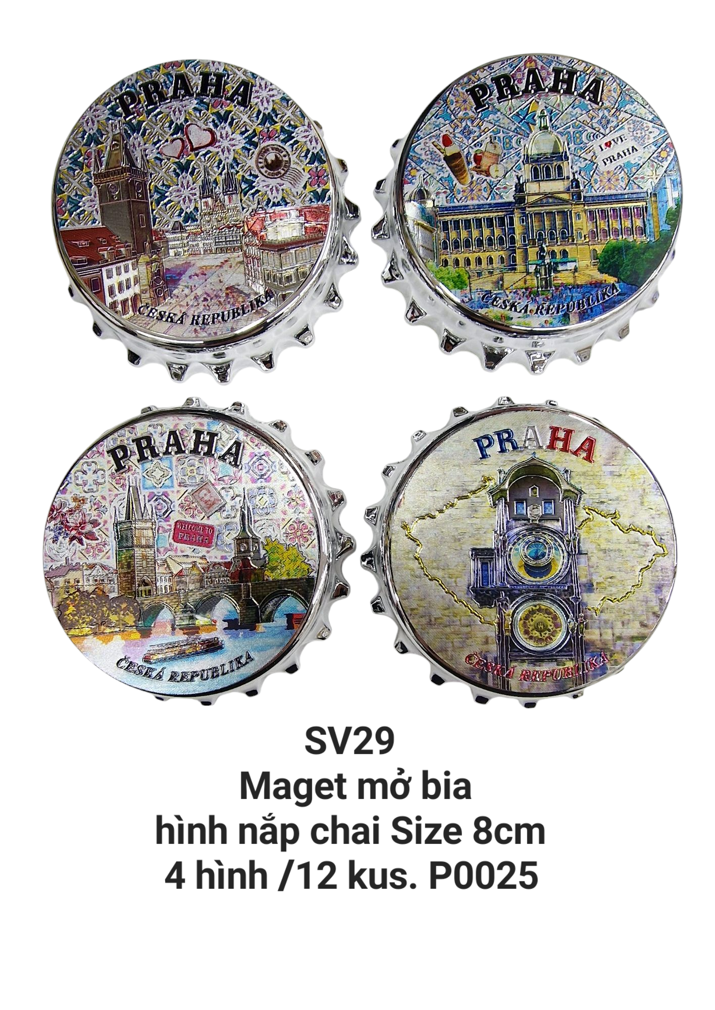 Magnet + mở bia hình nắp chai SV29