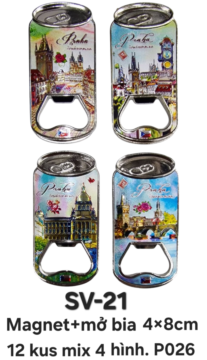 SV-21. Magnet óng ánh+mở bia hình lon bia