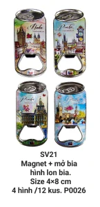 Magnet óng ánh+mở bia hình lon bia SV21