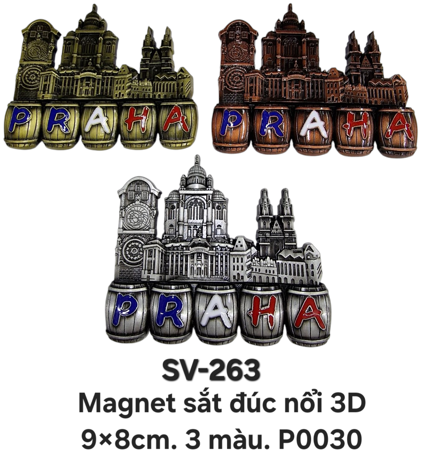 SV-263. Magnet kim loại đúc nổi 