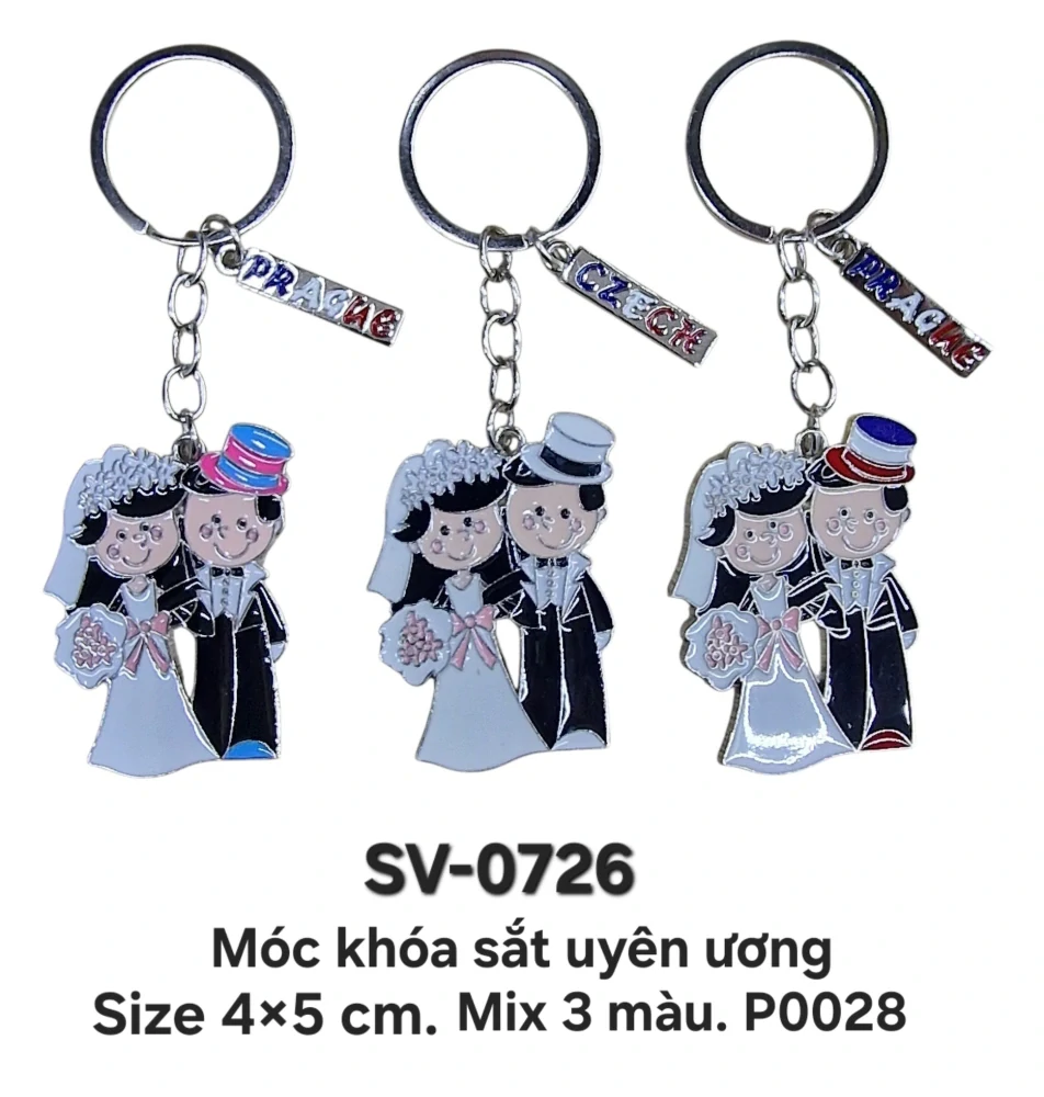 SV-726. Móc khóa cô dâu chú rể. Mix 3 màu