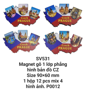 Magnet gỗ 1 lớp hình bản đồ. SV531