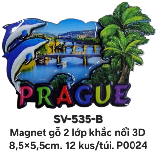 Magnet gỗ 2 lớp nổi 3D. SV-535-B