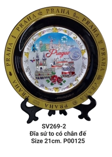 Đĩa sứ to có chân đế 21cm. SV269-2