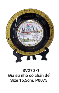 Đĩa sứ cỡ trung có chân đế 15,5cm. SV270-1